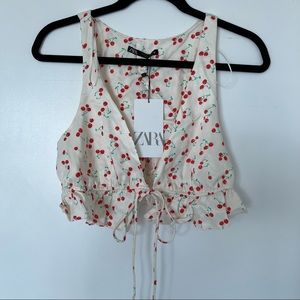 Zara Cherry Print Top